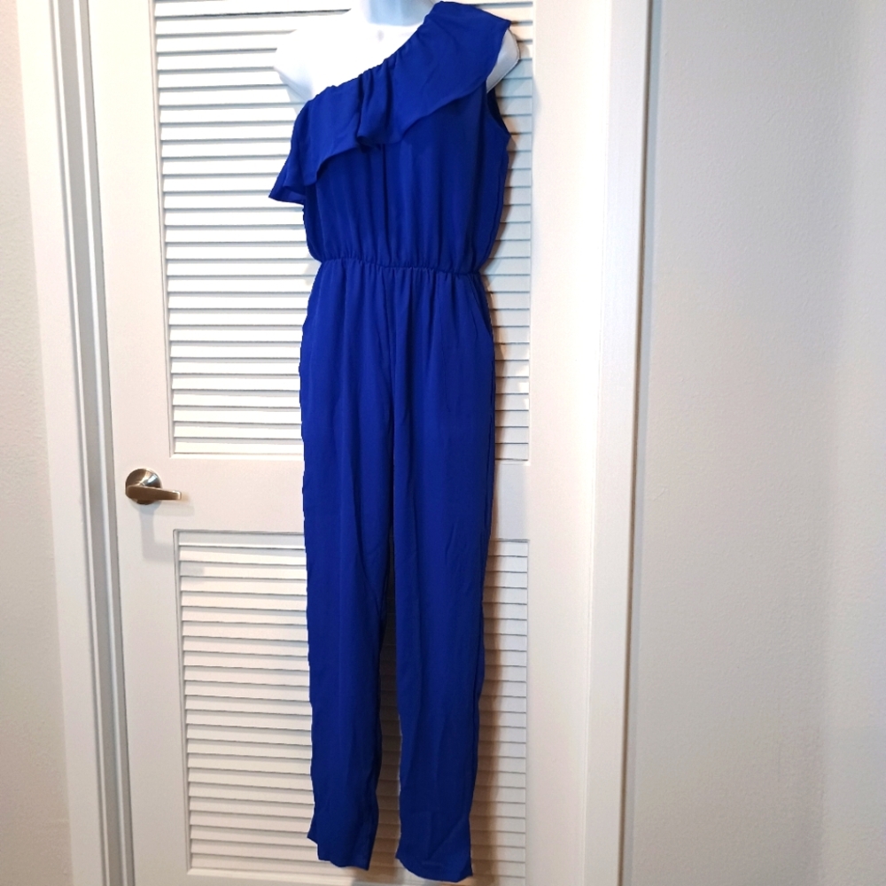 Elegant Blue One-Shoulder Jumpsuit No Brand Size Medium